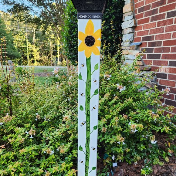 Garden Peace Pole Hand Painted Solar Light and Wire Stand Customized Yard Art - Picture 2 of 5